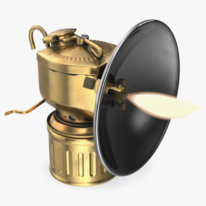 3D Vintage Brass Carbide Lamp
