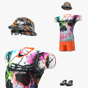 Teenage Boy Summer Wear Set 3D