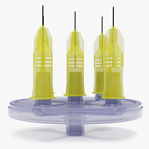 3D model Multi Injector 5 Needles Circular Yellow