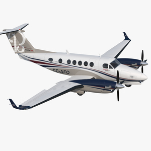 3D Civil Utility Aircraft Beechcraft Super King Air 250EP Rigged