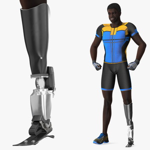 3D Man with Modern Prosthetic Foot