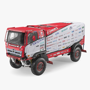 3D model Hino Ranger Dakar Rally Truck Simple Interior