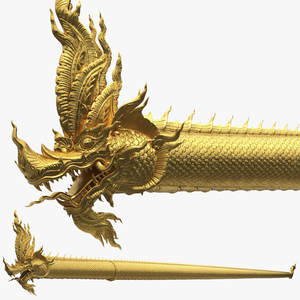 3D Naga Dragon Gold