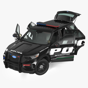 Ford Police Interceptor Utility Hybrid AWD Rigged 3D model