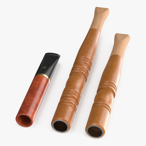 Vintage Cigarette Holders Set Dark 3D model