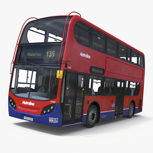 3D London Double Decker Bus Enviro 400 Simple Interior