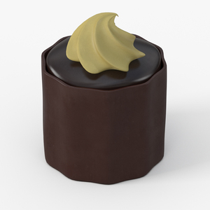 Chocolate Candy with Cream Topping 3D model