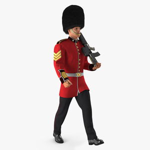 3D model Marching Royal British Guard Holding Gun