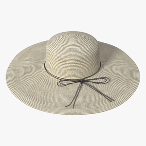 Women Straw Hat Yellow 3D