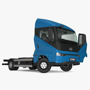 Truck BYD ETM6 Chassis Blue Rigged 3D model