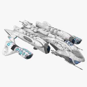 Fantastic Battle Spaceship White 3D