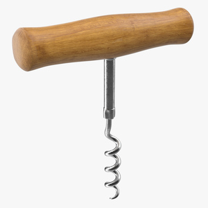 3D Wooden Handle Corkscrew model