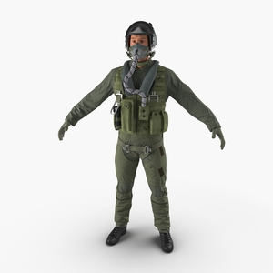 US Military Jet Fighter Pilot 3D model