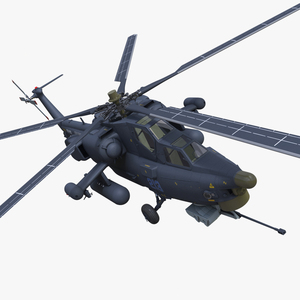 3D Mi-28 Havoc Russian Attack Helicopter Rigged for Cinema 4D model