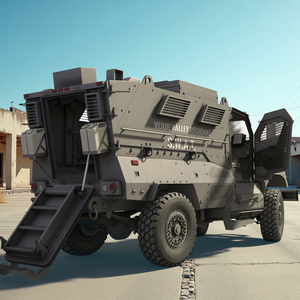 Police SWAT Armored Vehicle Grey Rigged 3D model