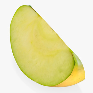 3D Sliced Green Apple model