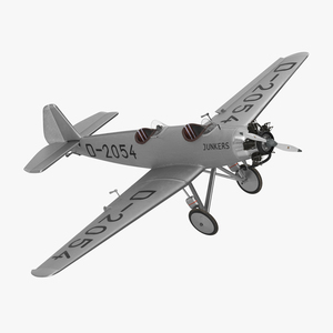 A-50 Junior Junkers Airplane Rigged for Cinema 4D 3D model