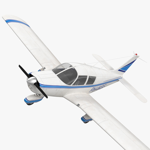 3D model Civil Utility Aircraft Piper PA 28 Cherokee Rigged