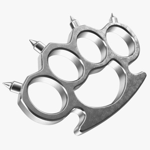 3D Spiked Silver Brass Knuckles model