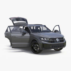 3D model Volkswagen Touareg 2024 Grey Lights On Rigged