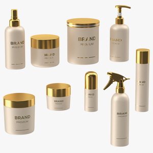 3D model Cosmetic Package Set Gold