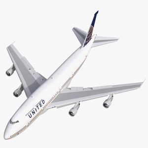 3D Boeing 747 300 United Rigged model