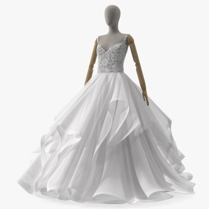 Bridal Gown on Mannequin 3D model