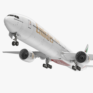 3D Boeing 777 9x Emirates Airlines Rigged model