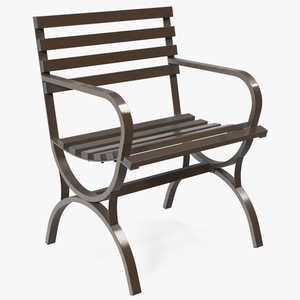 Outdoor Metal Seat Brown 3D model