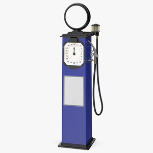 Clock Face Gasoline Pump Blue 3D model