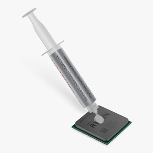 3D Thermal Paste Syringe on CPU model