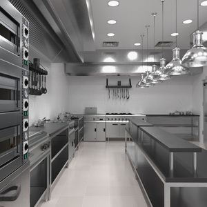 3D Culinary Restaurant Kitchen Light On