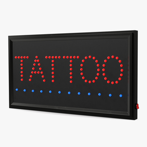 3D Light Billboard Tattoo LED Red Sign ON model