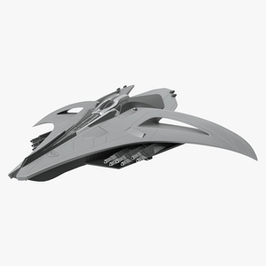 3D Futuristic Space Fighter Starship Gray model