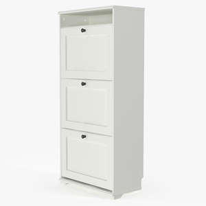 3D White Shoe Cabinet Ikea model