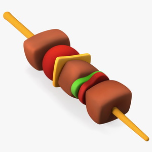 3D Cartoon Kebab model