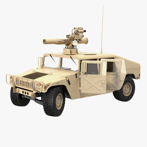 HMMWV TOW Missile Carrier M966 Desert Rigged 3D model