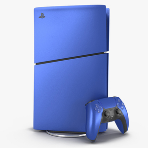 3D Sony PS5 Digital Console Slim Cobalt Blue