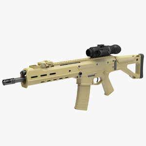 Combat Rifle with Thermal IR Scope 3D model