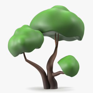 3D model Cartoon Double Tree Simple Coloring
