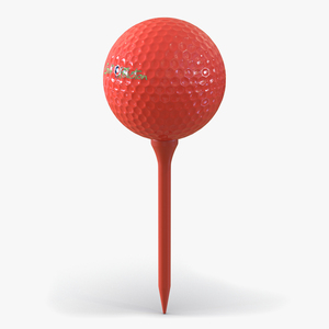 3D Golf Ball and Tee Red