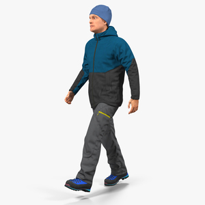 Winter Men Sportswear Walking Pose 3D model