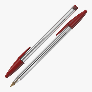 3D Transparent Pen Red Ink model