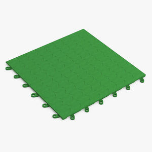 3D Connectable Floor Mat Piece Green model