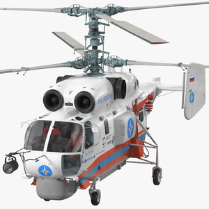 3D Kamov KA32 Russia EMERCOM Helicopter Rigged model