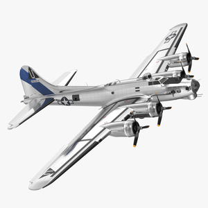 Boeing B-17 Propeller Aircraft Bomber Rigged 3D model