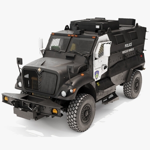 3D model Armored Police Rescue Vehicle Black