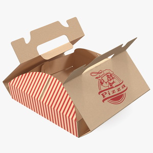 3D Open Pizza Box with Handle