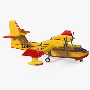 3D Canadair D415 Amphibious Water Bomber Rigged for Cinema 4D model