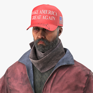 3D model Homeless Man Wearing Trump Cap